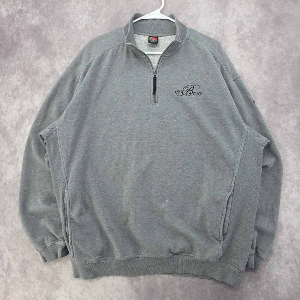 Vintage Nike Team Bellagio Las Vegas Quarter Zip Sweatshirt Gray Mens XL Fleece